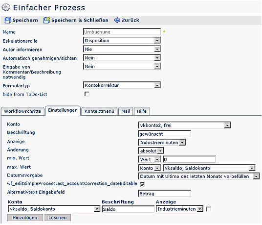 prozess umbuchung